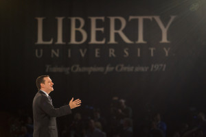 Cruz announced his candidacy for President at Liberty University, the USA's largest Evangelical Christian university