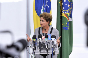 Former president Dilma Rousseff gives a press conference in March, 2015. https://flic.kr/p/rnNXgU