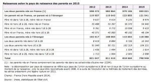 Births in France according to the birthplace of the parents (2015). Source: https://bit.ly/2f6Zy09 