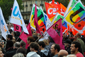 A demonstration of the French union leaders in 2010. Source: https://bit.ly/2fC67uH