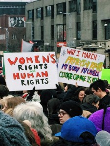 Women marched around the world in solidarity with Washington, including here in Montreal. 