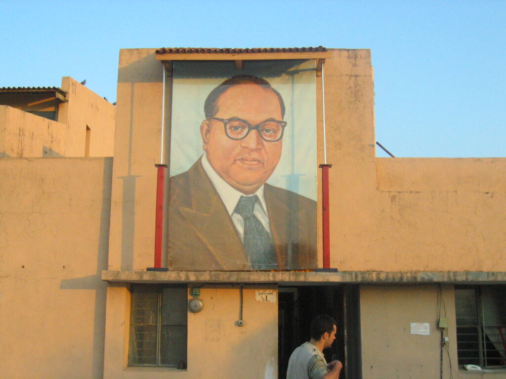 A hoarding of B.R. Ambedkar 