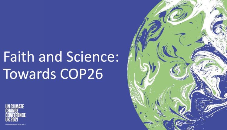 Logo officiel de "Religion et Science vers la COP26", photo émise par the British Embassy Holy See, sous licence CC BY-NC 2.0